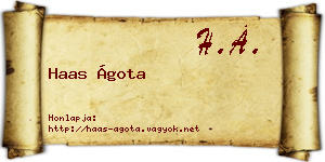 Haas Ágota névjegykártya